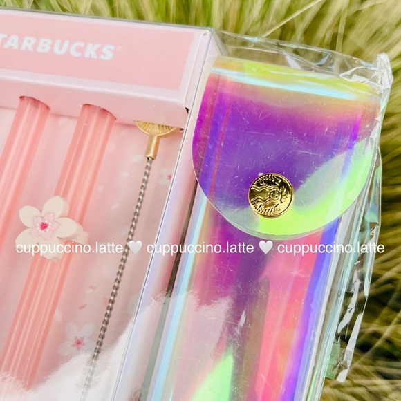 🌸NEW🌸Starbucks 2021 Limited Edition Korea Pink Sakura Cherry Blossom Straw Kit - Picture 4 of 6